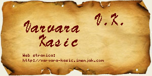 Varvara Kašić vizit kartica